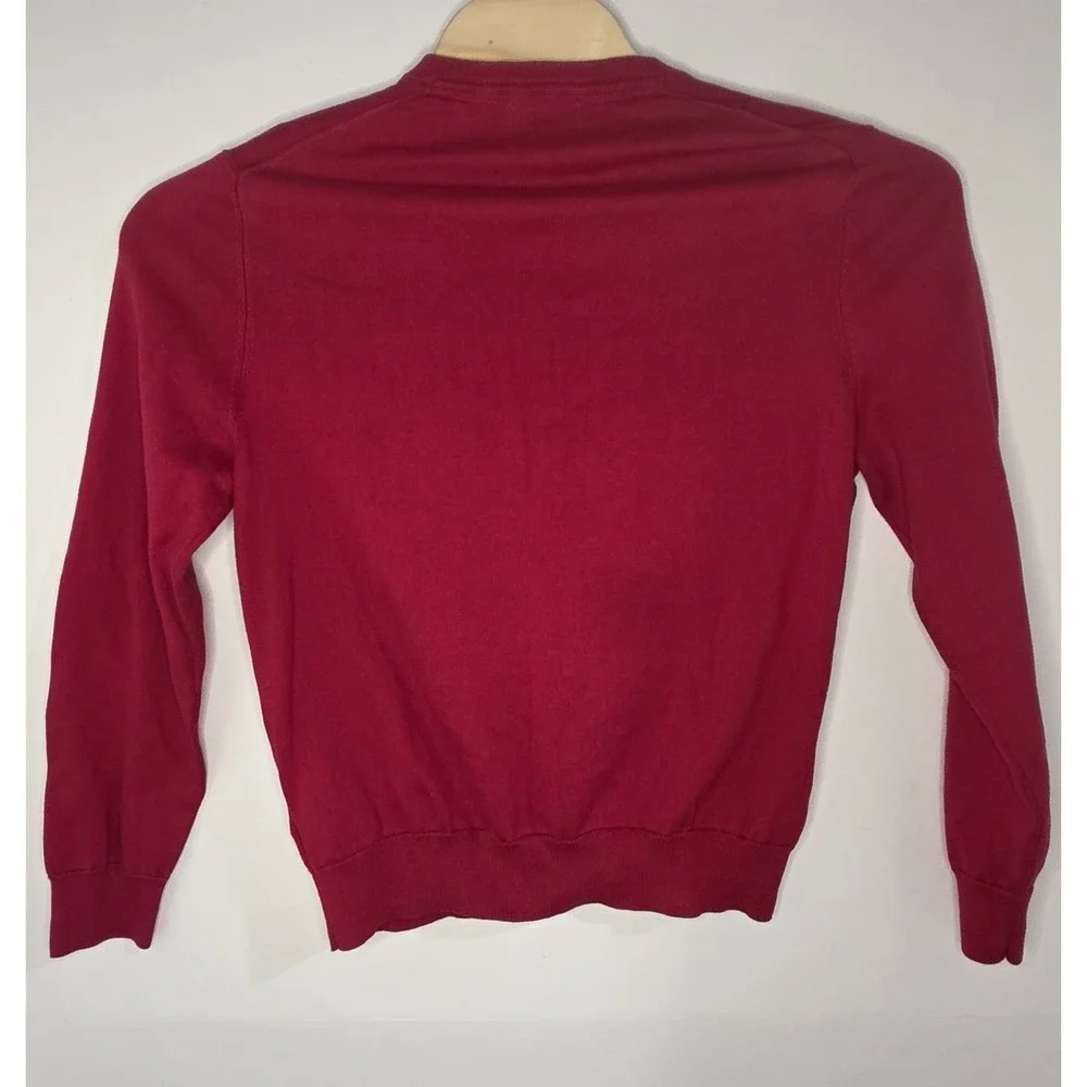 Brooks Brothers Mens‎ Size XL 100% Supima Cotton Red Long Sleeve V Neck Pullover